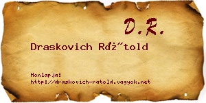 Draskovich Rátold névjegykártya